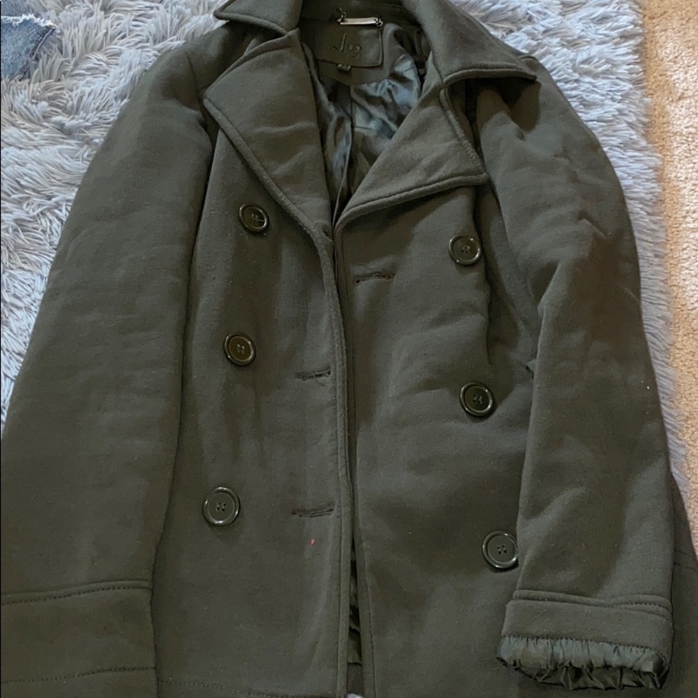 Army green trench coat